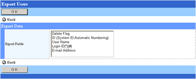 Export Users Screen