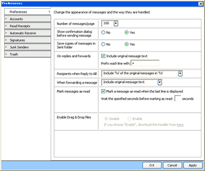 Preferences Window