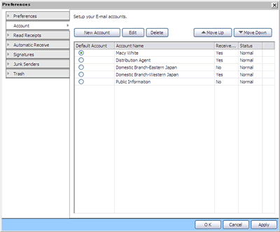 Account Setting Window