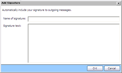 New Signature Window