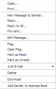 Click right mouse button on items