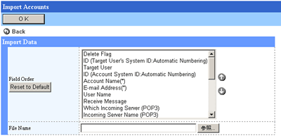 Import Accounts Screen