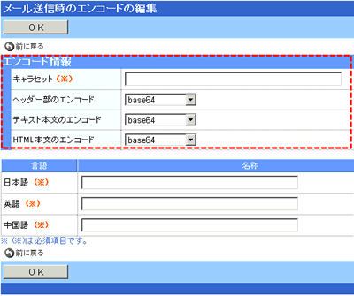 エンコードの情報