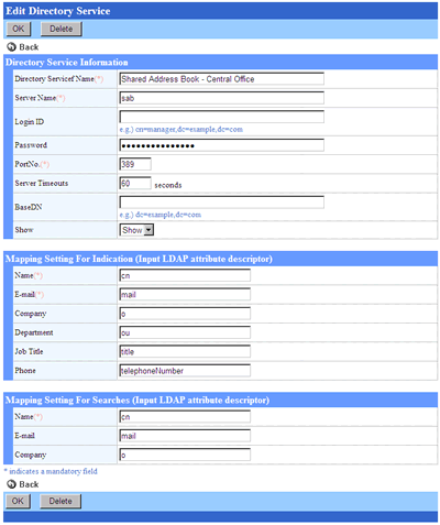 Directory Service Information