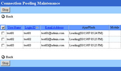 Connection Poolings Screen