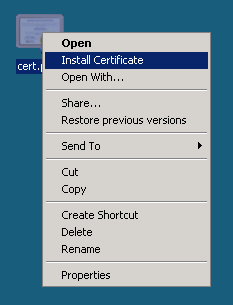 Installing the Certificate
